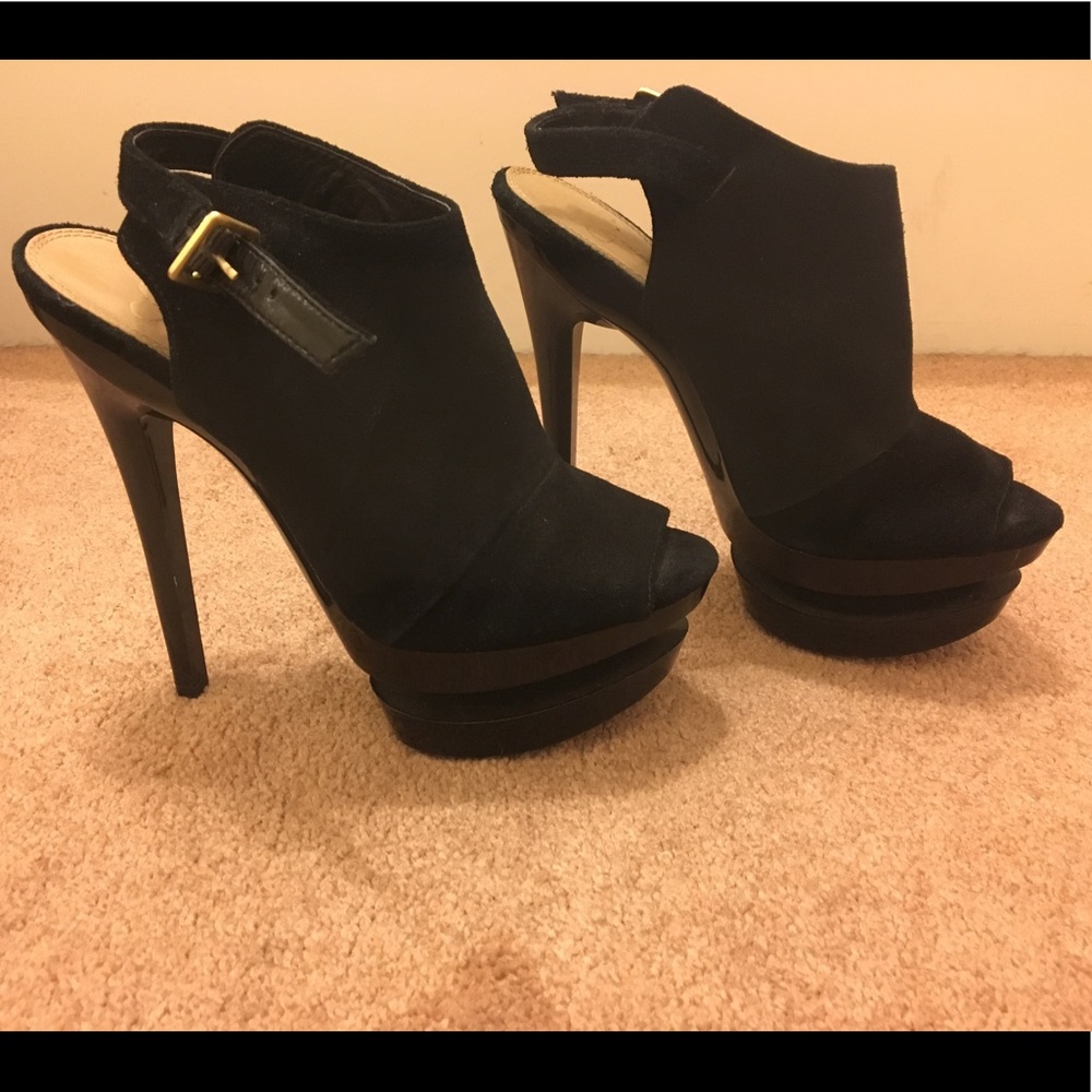 Jessica Simpson Suede High Heel Black 8 Slingback